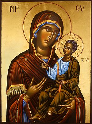 goldene Ikone Maria mit Jesuskind