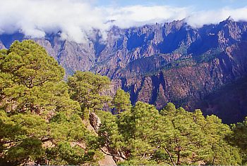 Blick auf die Wände der Caldera de Taburienta