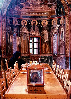 Speisesaal im Kloster Philotheou