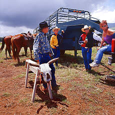 Rancherfamilie beim Rodeo