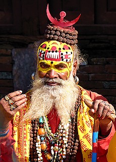 Sadhu (One Euro Indianer) am Durbar Square
