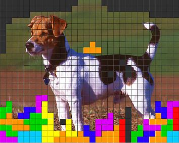 Tetris mit Hintergrundfoto