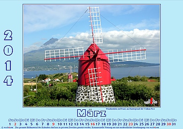 Themenkalender 2022 Azoren Archipel - Wildmühlen auf Faial