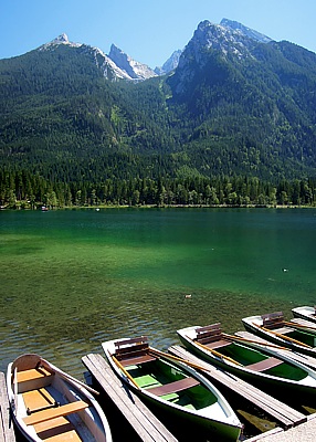 Ruderboot Verleih auf dem Hintersee in der Ramsau