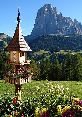 Prauleta Hof mit Blick auf den Langkofel