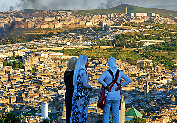 Blick auf die Medina von Fs von den Meriniden Grbern