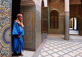 Maurische Fliesen und Mosaiken in der Glaoui Kasbah