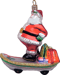 Surfender Nikolaus als origineller Christbaumschmuck