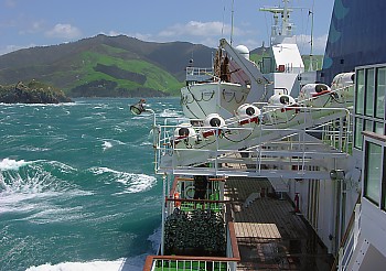 Strmische Fahrt mit der Interislander durch die gefrchtete Cook Strait