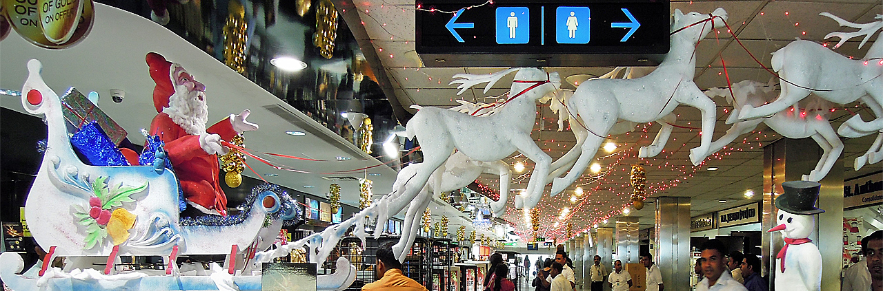 Weihnachtsstimmung am Flughafen Colombo