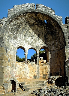 Byzantinische Ruinen auf der Insel Gemiler (November)