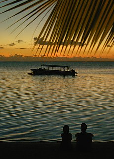 Sonnenuntergang am Matira Point auf Bora Bora (September)