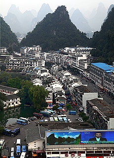 Massentourismus in Yangshuo (März)