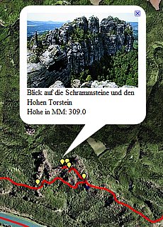 GPS-Track Wanderung Schrammsteinaussicht (16,4 km)