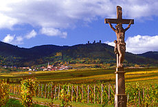 Eguisheim mit Burgruinen Husseren-les-Chateau