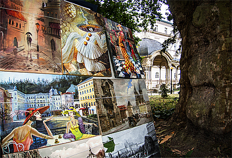 Kunstmaler bei der Parkkolonnade