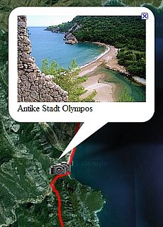 GPS Track der Wanderung von Olympos nach Adrasan