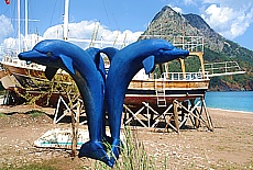 Delfin Denkmal in Adrasan (Mai)