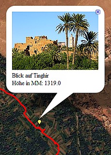 GPS-Track der Wanderung rund um Tineghir (4,95 km)