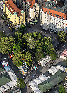 Maibaum auf dem Viktualienmarkt