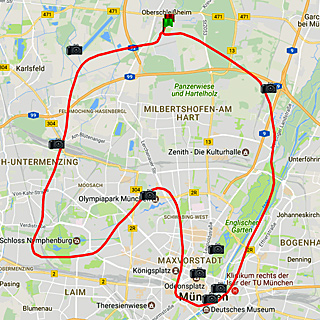 GPS Track Zeppelin Sunset Flug über München