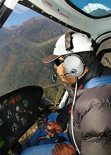Hubschrauberflug von Syangboche nach Lukla (August)