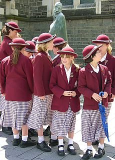 Schülerinnen in Christchurch (März)