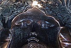 Gesicht im Kopf der Bronzestatue Bavaria