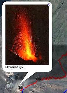 GPS-Track Vulkanbesteigung Stromboli (8 km)