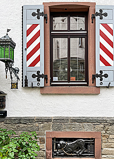 Gut bewachtes Kellerfenster in Kronberg