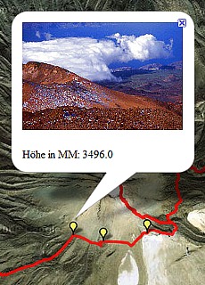 GPS-Track der Teide Gipfel Überschreitung (16,5 km)