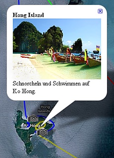 GPS-Track der Ko Hong Speedboottour