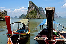 Longtail Boote am Panyee Island (Floating Market) (Mai)