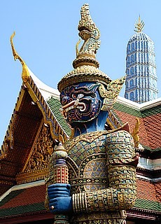 Tempelwächter im Königspalast in Bangkok (Mai)