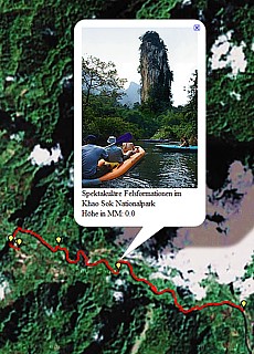 GPS-Track von der Paddelboottour im Khao Sok Nationalpark (7 km)