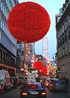 Weihnachtsstimmung in der Rothenturmstrasse in Wien