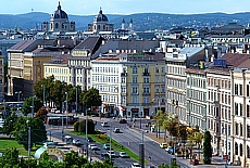 Hoch ber dem Karlsplatz in Wien